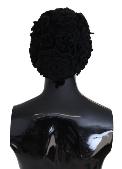 Gorro elegante de lana virgen negro