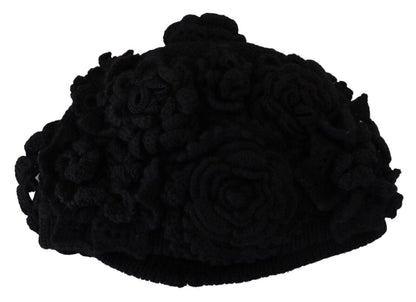 Gorro elegante de lana virgen negro