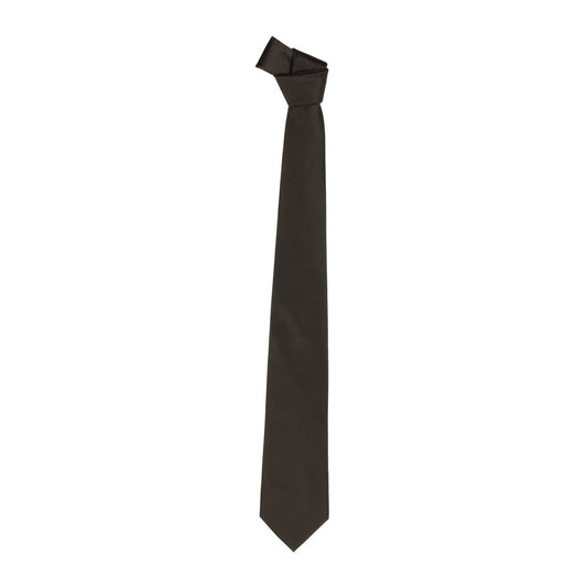 Silk Point Pin Tie in Luxurious Brown