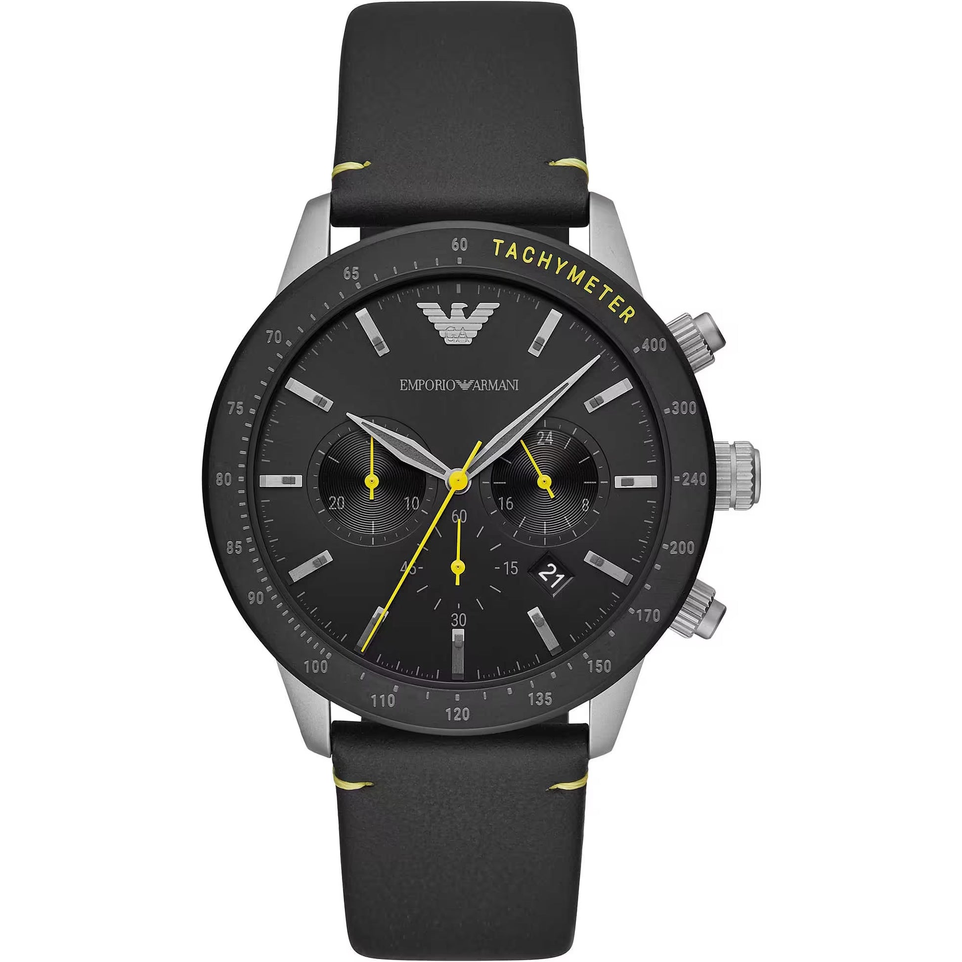 Elegant chronograaf horloge met leren band