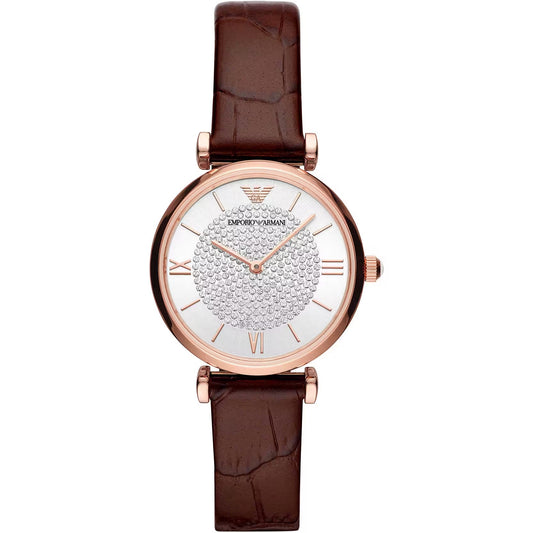 Elegant bordeaux leren horloge voor dames