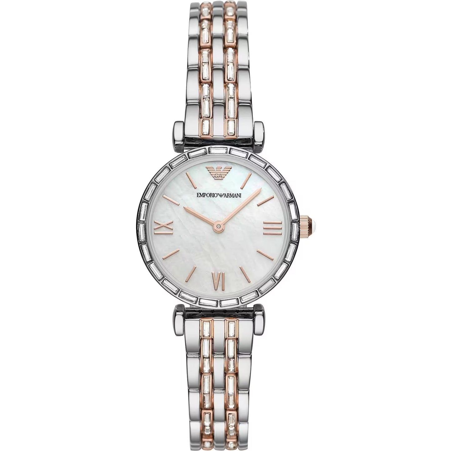 Elegante reloj de mujer de acero inoxidable con esfera plateada